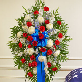 Deepest Red White & Blue Standing Spray