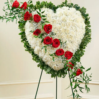Always in My Heart Floral Heart - Red