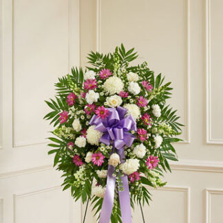 Deepest Sympathies Lavender & White Standing Spray