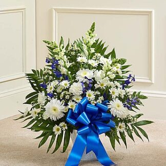 Tribute Blue & White Floor Basket Arrangement