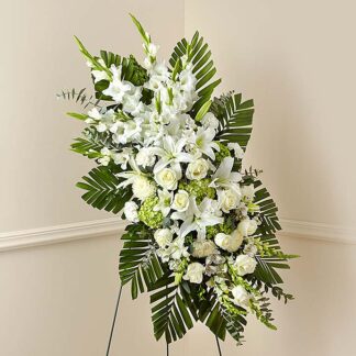 White Rose and Lily Standing Spray