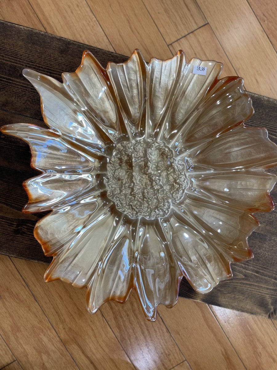handmade glass sunflower bowl
