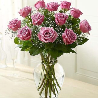 12 Elegant Purple Roses Subscription