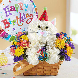 Purrfect Party Cat With Balloon