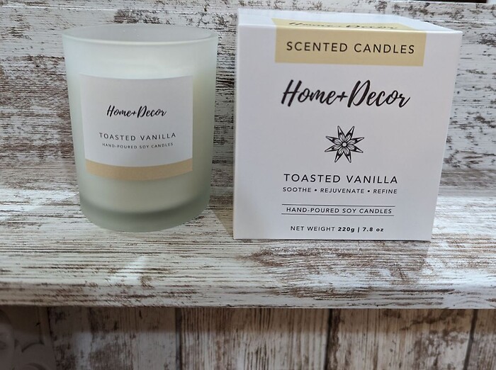 Home &amp; Decor Toasted Vanilla Candle srp 14.99