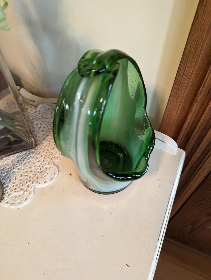 Hand Blown Glass Basket