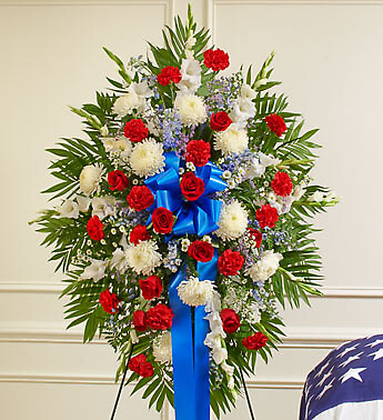 Deepest Red White &amp; Blue Standing Spray