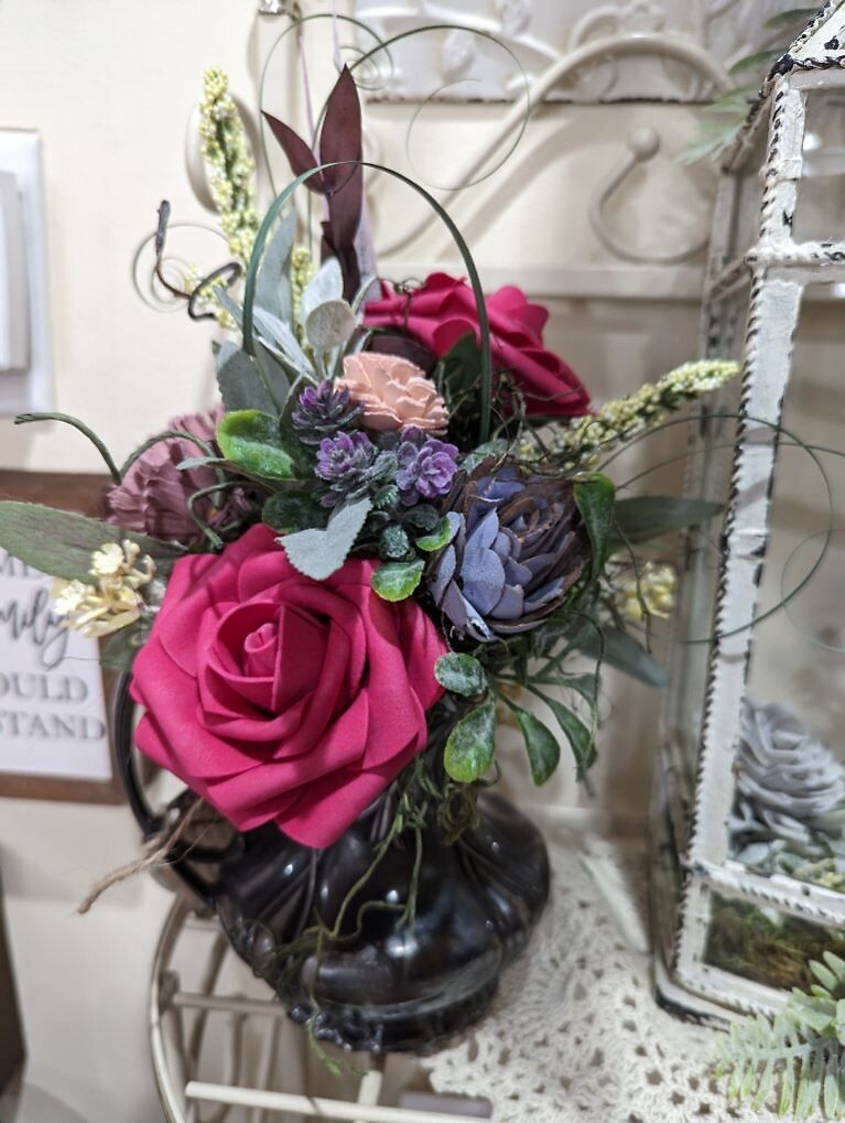 Antique Creamer Silk Arrangement arranged by a florist in Mokena, IL