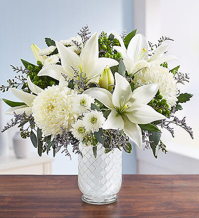 Pure Elegance Bouquet&amp;trade; in White Mosaic Vase