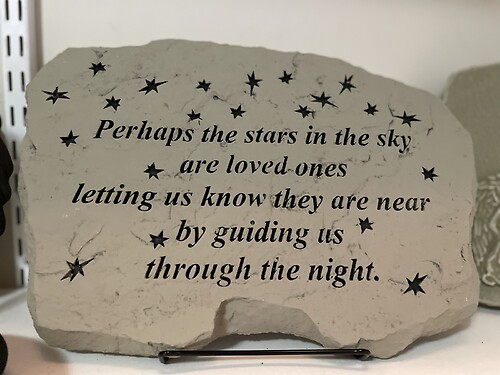 &quot;perhaps the stars&quot; -garden stone