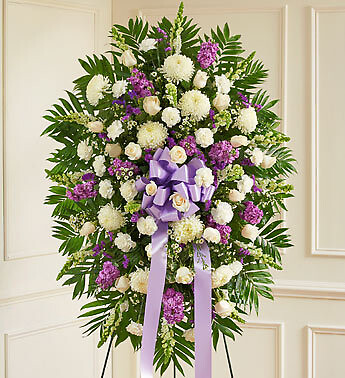 Deepest Sympathies Lavender &amp; White Standing Spray