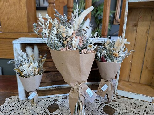Dried Floral Mussies Set Of 3